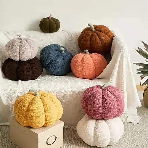 Miniatura 5 de Aoruisen Almohadas de calabaza de Halloween, almohada de felpa 3D con forma de calabaza, decoración de otoño para cama, sofá y habitación, almohadas