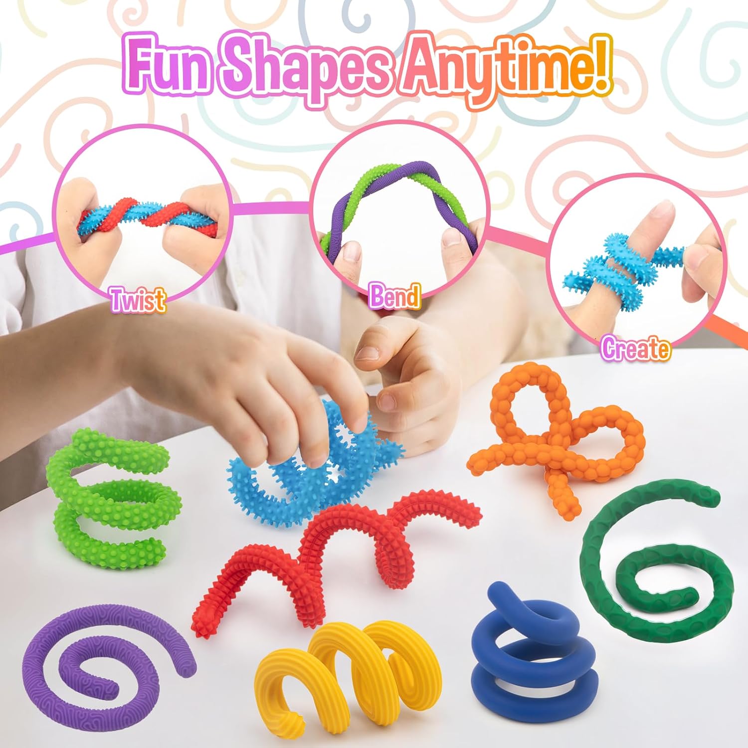 Sensory Fidget Toys for Kids with Autism,8 Pack Quiet Calm Bendable Sensory Sticks Fidget Sticks for Classroom,Calming Tools for School,ADHD Autistic Stress Relief Must Haves for Students Teachers