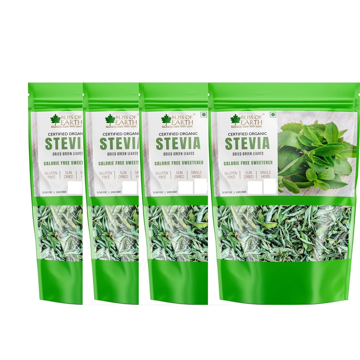 Organic Stevia Leaves Dried, Natural & Sugarfree, Best Taste, 4X100GM