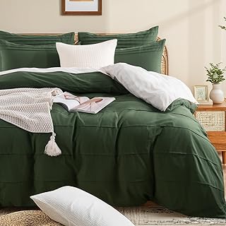 NEXHOME PRO 100% Organic Cotton Duvet Cover Queen Size, Pleated Textured...