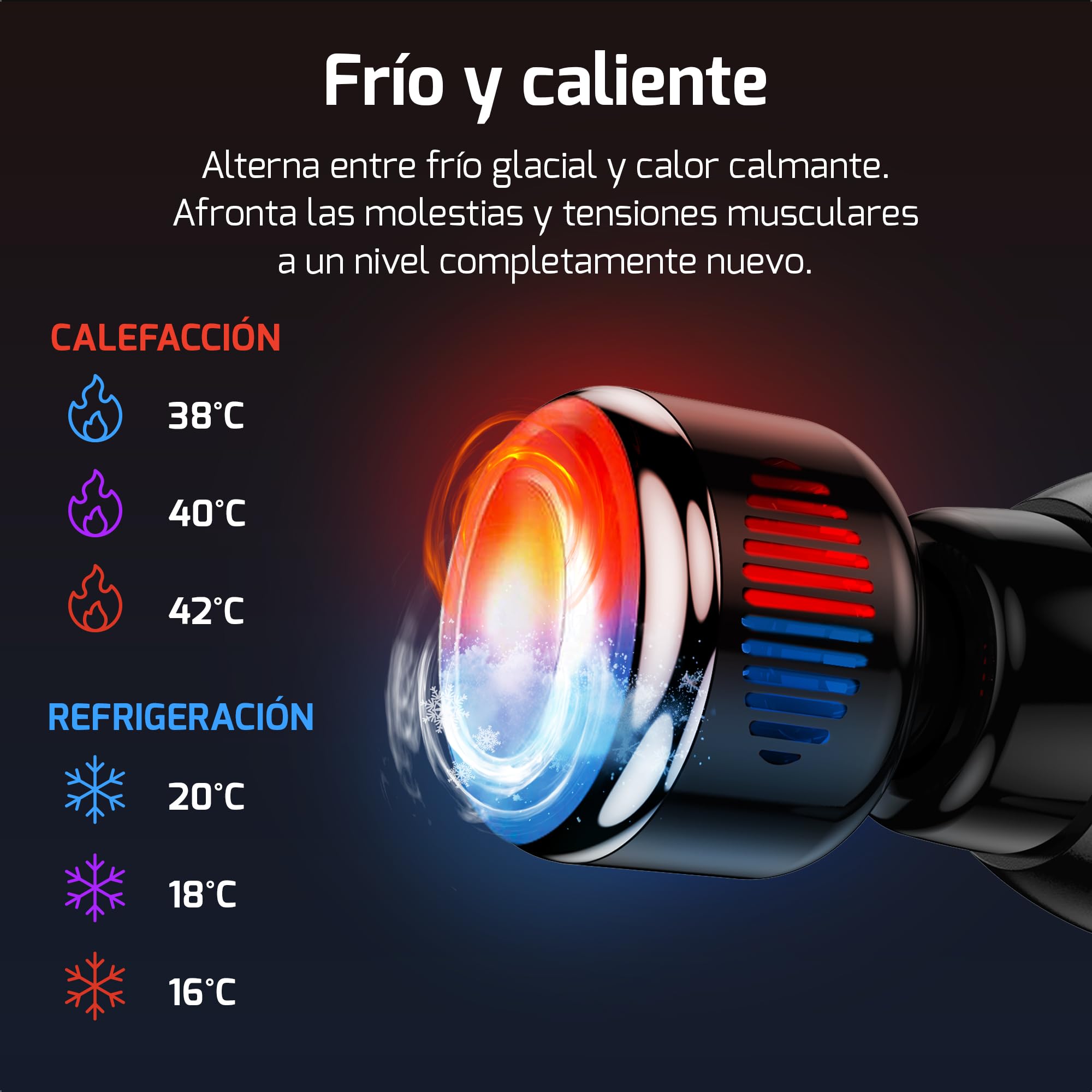 FITAGE Pistola de Masaje Muscular– Masajeador Profesional con 30 Niveles de Velocidad y 8 Cabezales para Relajación Profunda y Recuperación Muscular- Premium