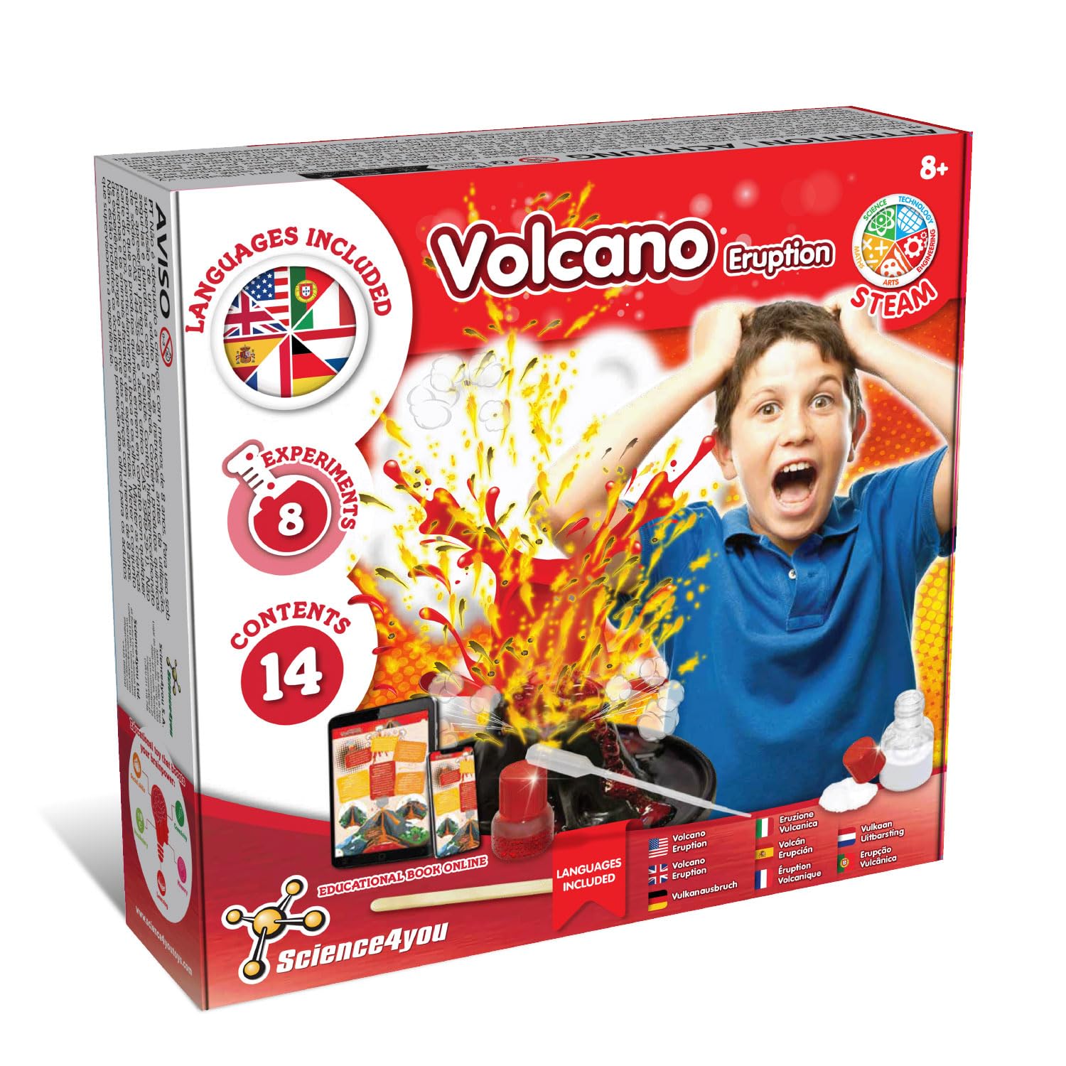Science4you Laboratorio Vulcano Per Bambini 8+: Crea Eruzioni Con 8 Esperimenti Scientifici - 2