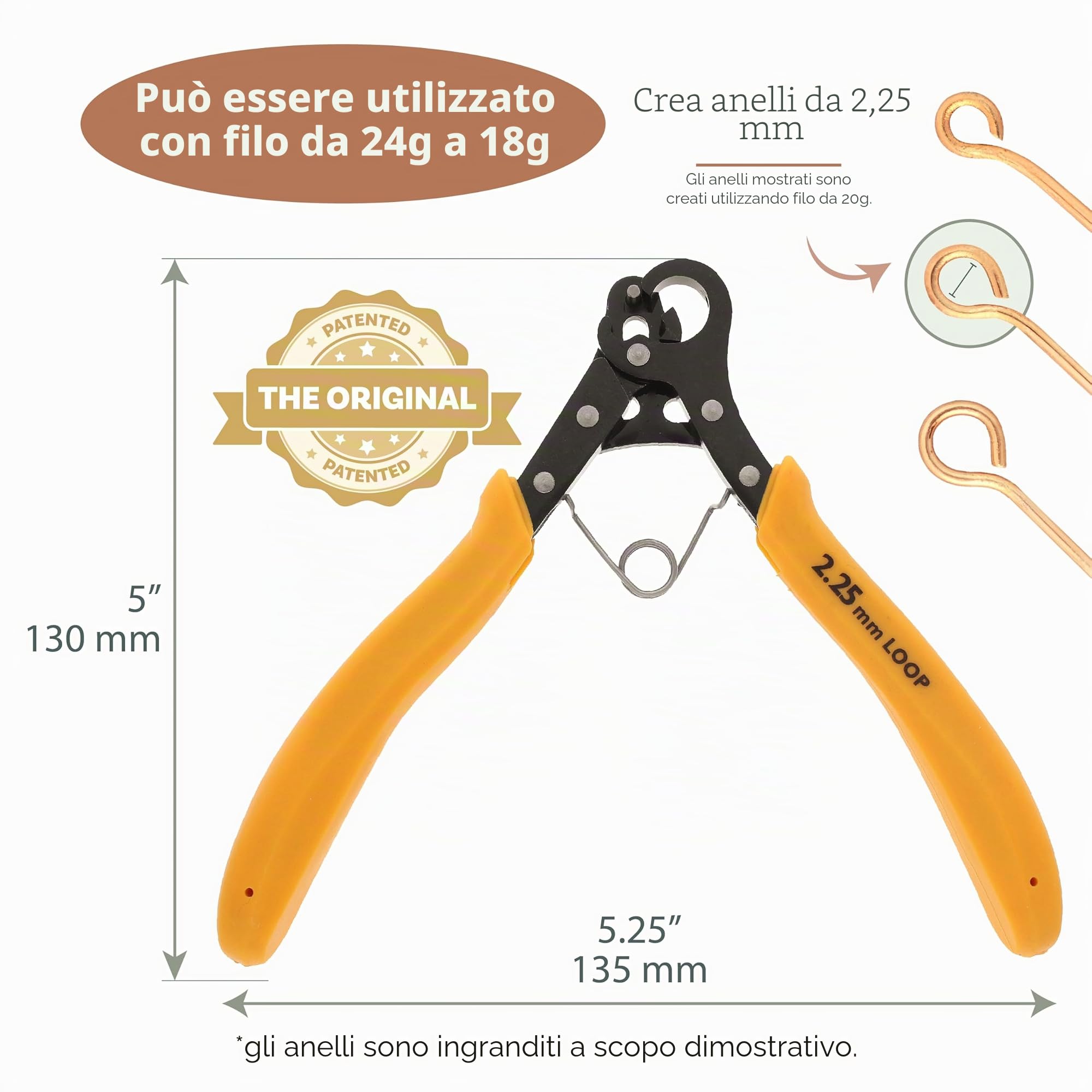 The Beadsmith Original One Step Looper: crea e rifinisci anelli uniformi da 2,25 mm per la creazione di gioielli, utilizzabile con filo da artigianato da 24-18 g (brevettato)