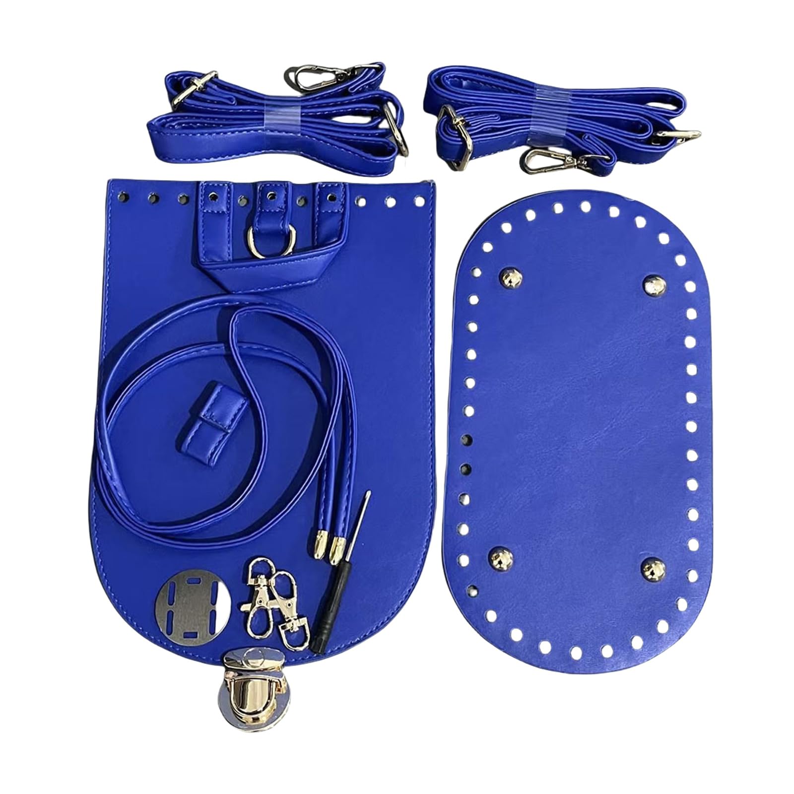 LiRRvb Crochet Bag Supplies Set with Adjustable Strap PU Leather Base and Bottom Base for Crafting Backpack Purses Crochet Bag Making Supplies