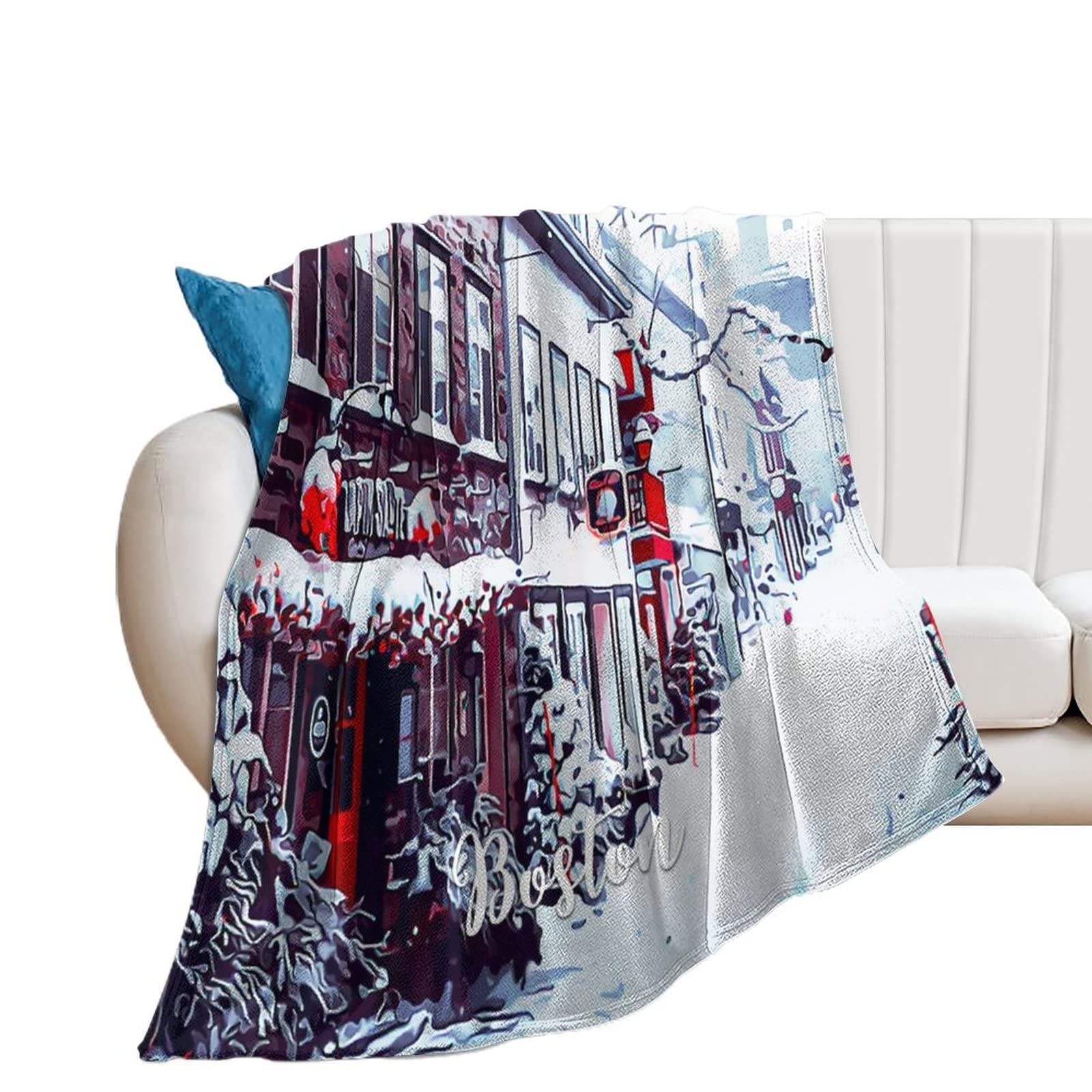 Couverture Boston lit et voyage | Plaid flanelle 152,4 x 203,2 cm camping