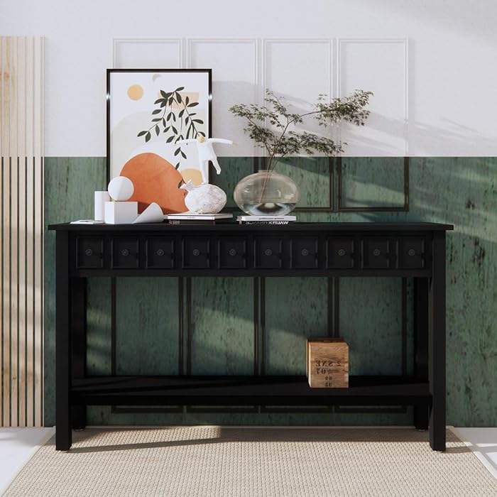 Buy Oneinmil Console Table Rustic Entryway Table 60" Long Sofa Table