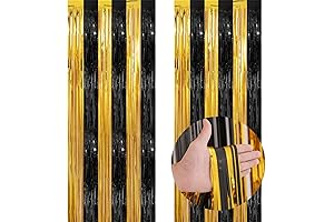 Black and Gold Backdrop Curtains for Parties