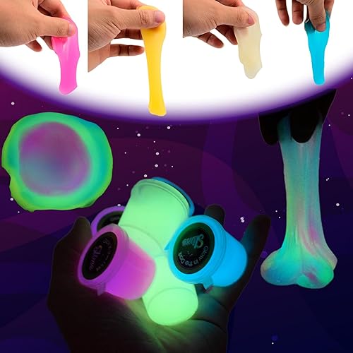 Miniatura 7 de Paquete de 12 kits de slime de galaxia que brilla en la oscuridad, recuerdos de fiesta para niñas y niños, juguete de alivio del estrés para bolsas
