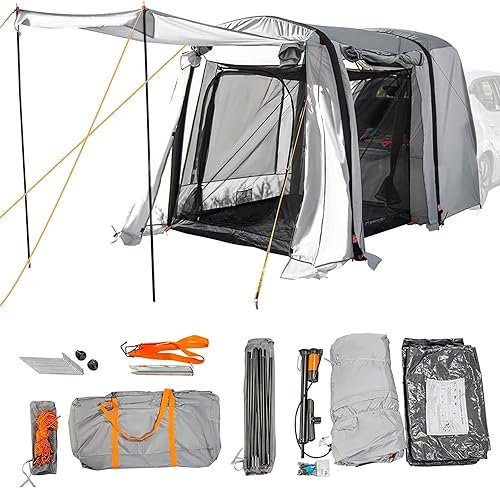 Toldo inflable para automóvil, plegable, portátil, con bolsa de transporte, tela Oxford 210D, impermeable y protector solar, instalación rápida en 3