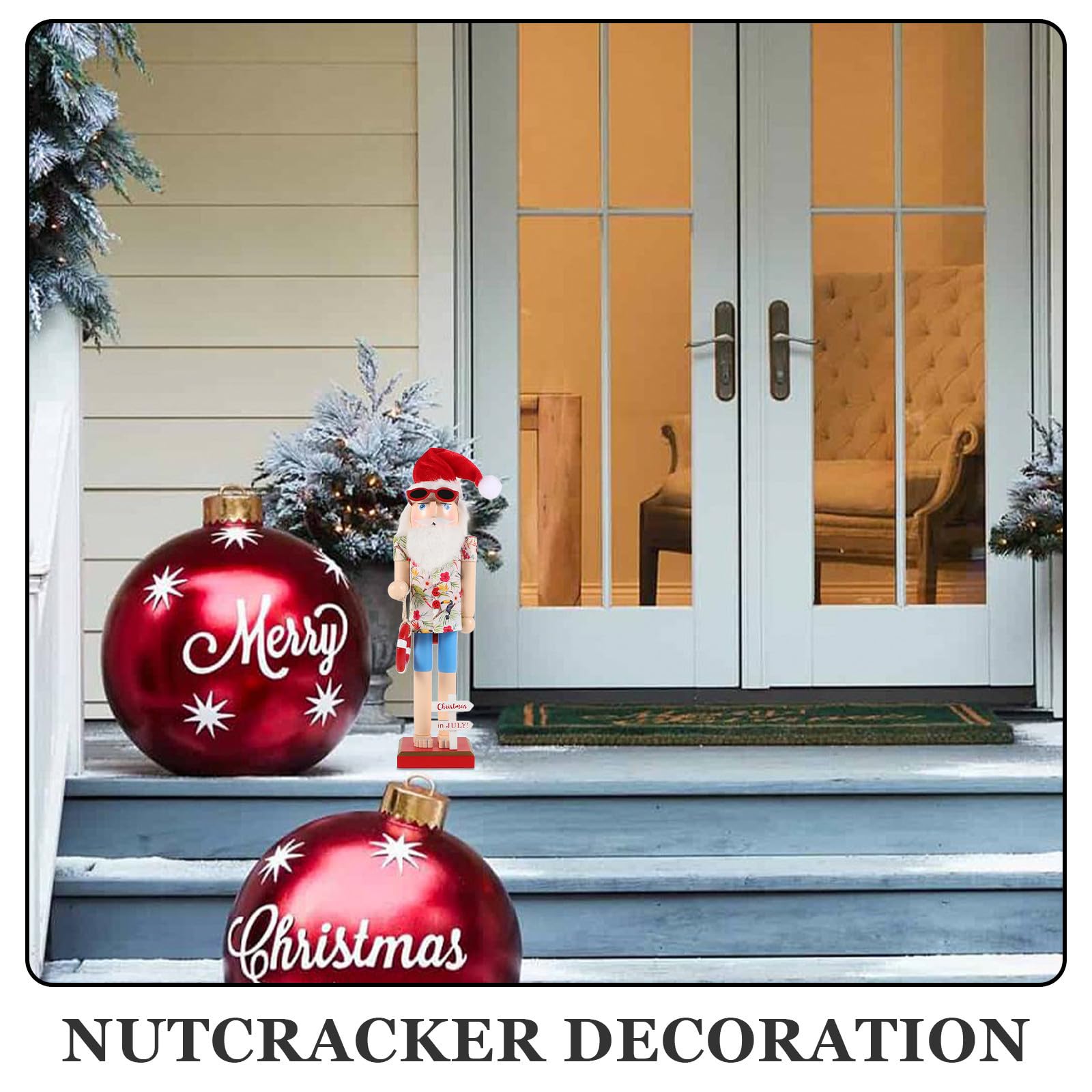 Beaupretty 2 Piezas Cascanueces de Papá Noel de Madera, Pintado a Mano,