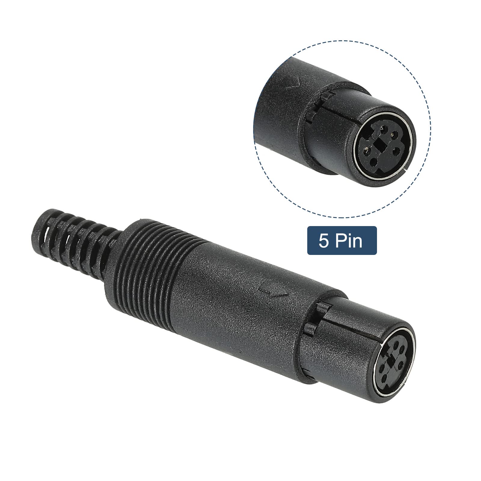 PATIKIL S-Video DIN Mini Female Socket 5 Pin Signal Transmission for TV DVD Player Pack of 2, Black, 61x14mm - Image 4