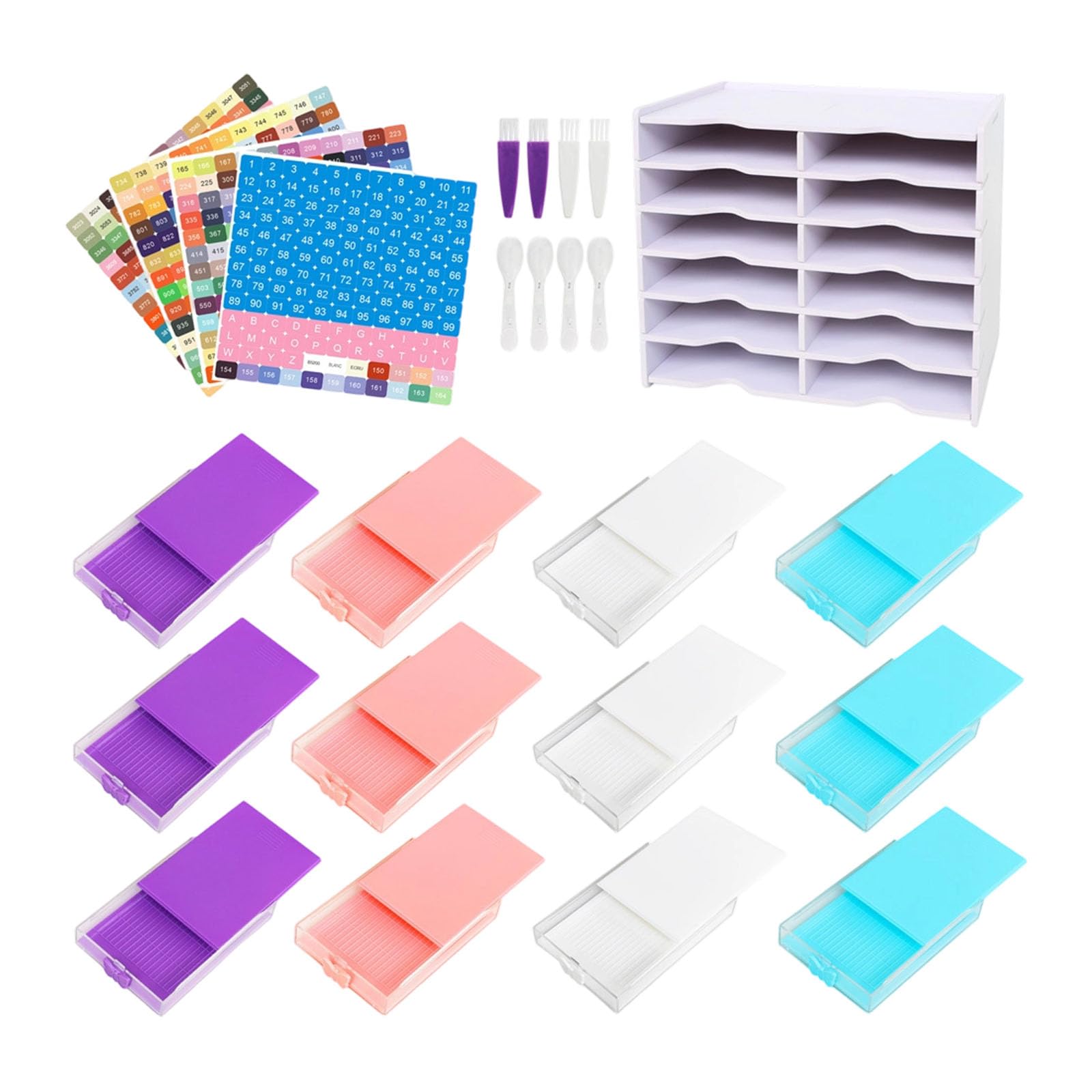 Zxfdsfdbnm Professional Painting Organiser Rack Includes Beads Sorting Tray 12-Compartment Craft Tool Storage Drawer for Enthusiast Sifting Tray