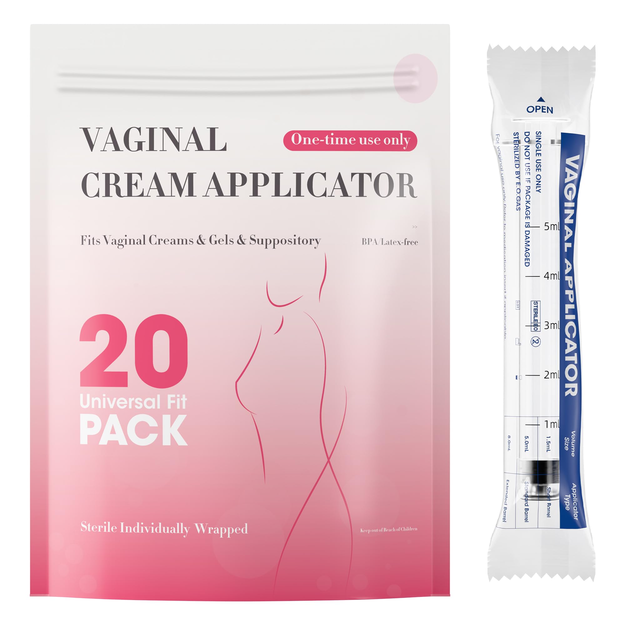 20-Pack Disposable & Hygienic Cream Applicators with Dosage Measurements