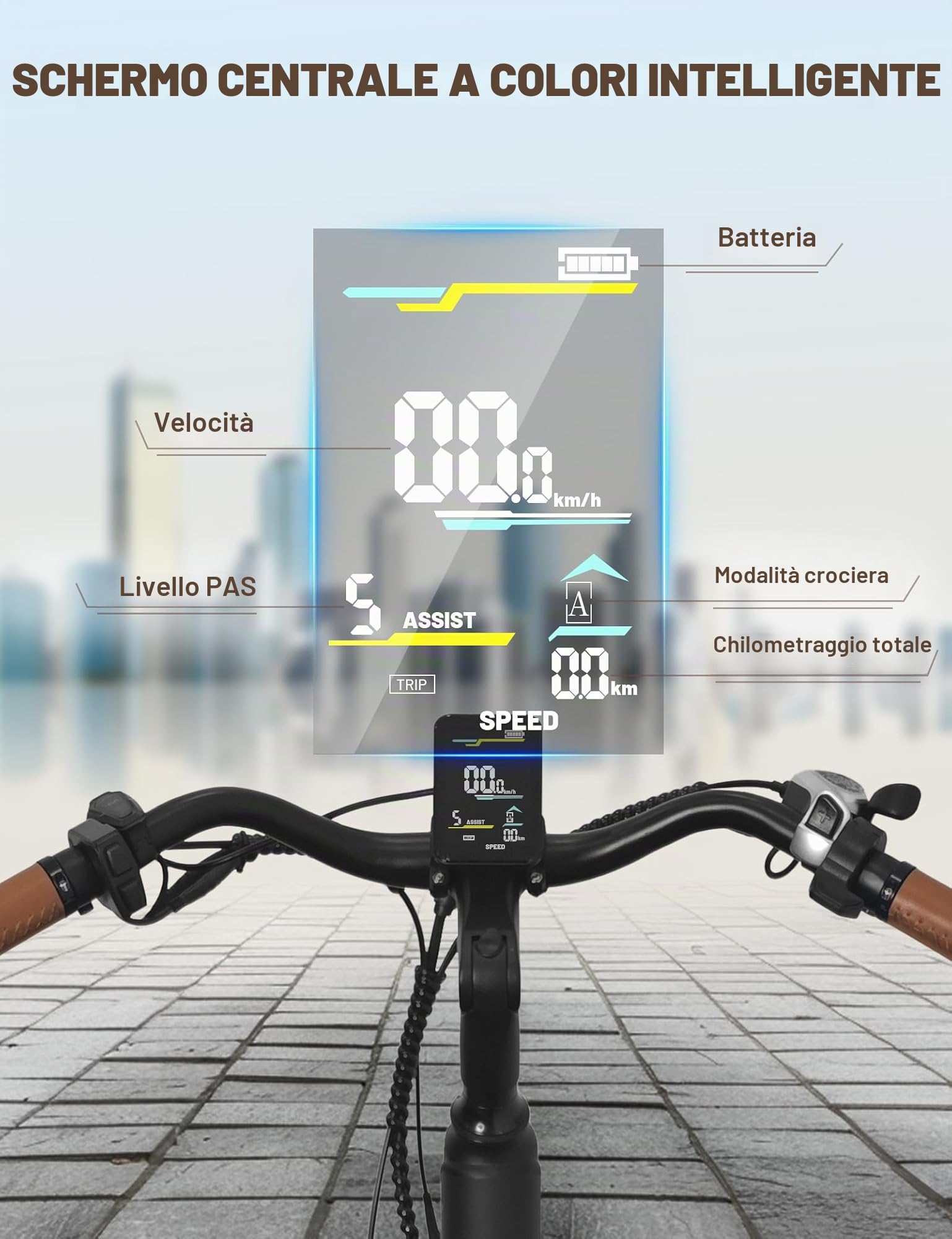 HEADEER BD26195 Bici Elettrica Per Adulti Da 26", Batteria Rimovibile 48V 11.5Ah, Autonomia 80KM (PAS), Bicicletta Elettrica Donna con 7 Velocità, Display a Colori & Forcella Ammortizzata con Blocco
