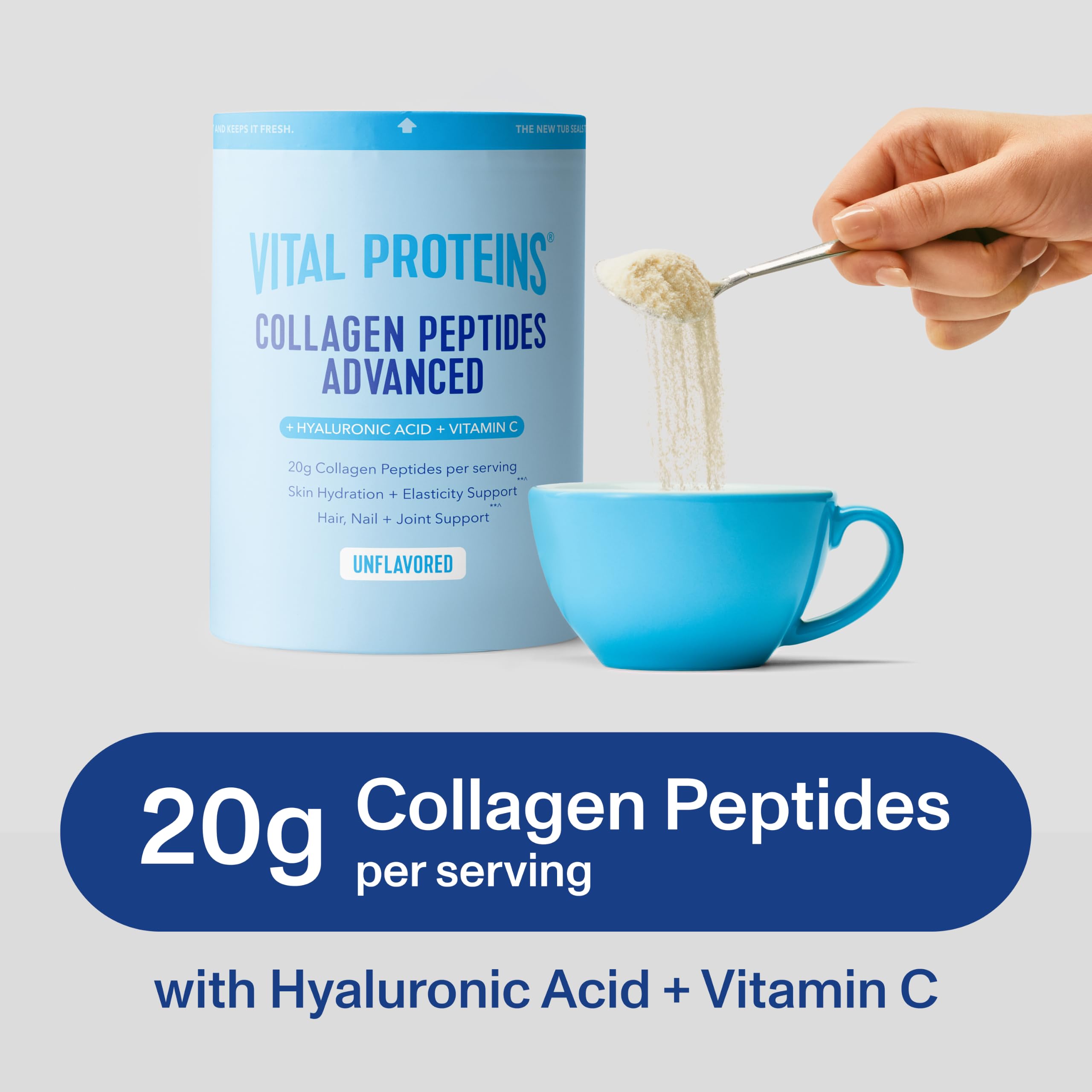 Vital Proteins Collagen Peptides Powder Advanced, Unflavored, 20oz — Amazon image 4