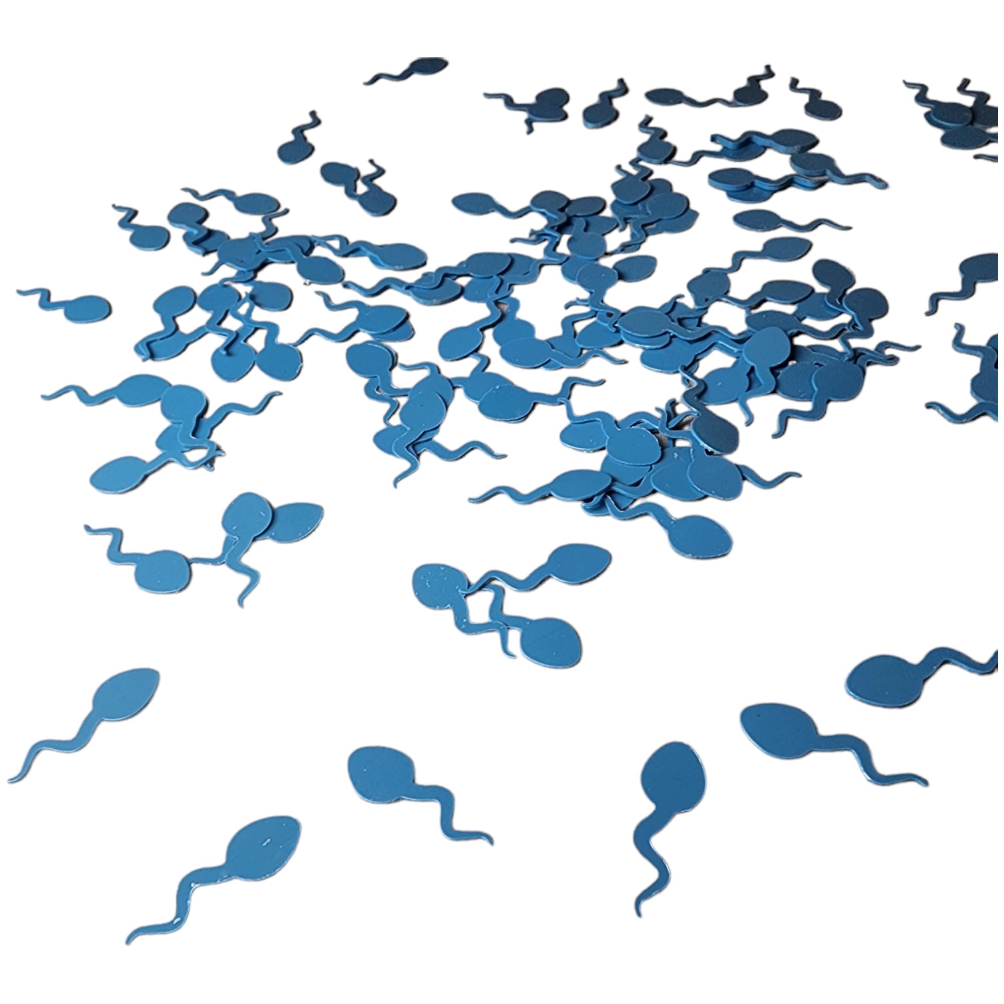 (15 Grams) 500 Pcs Approx. - Sperm Confetti for Birthday Party Baby Shower Gender Reveal Bachelorette Party Bachelor Adult Party Decorations & Invites (Blue)