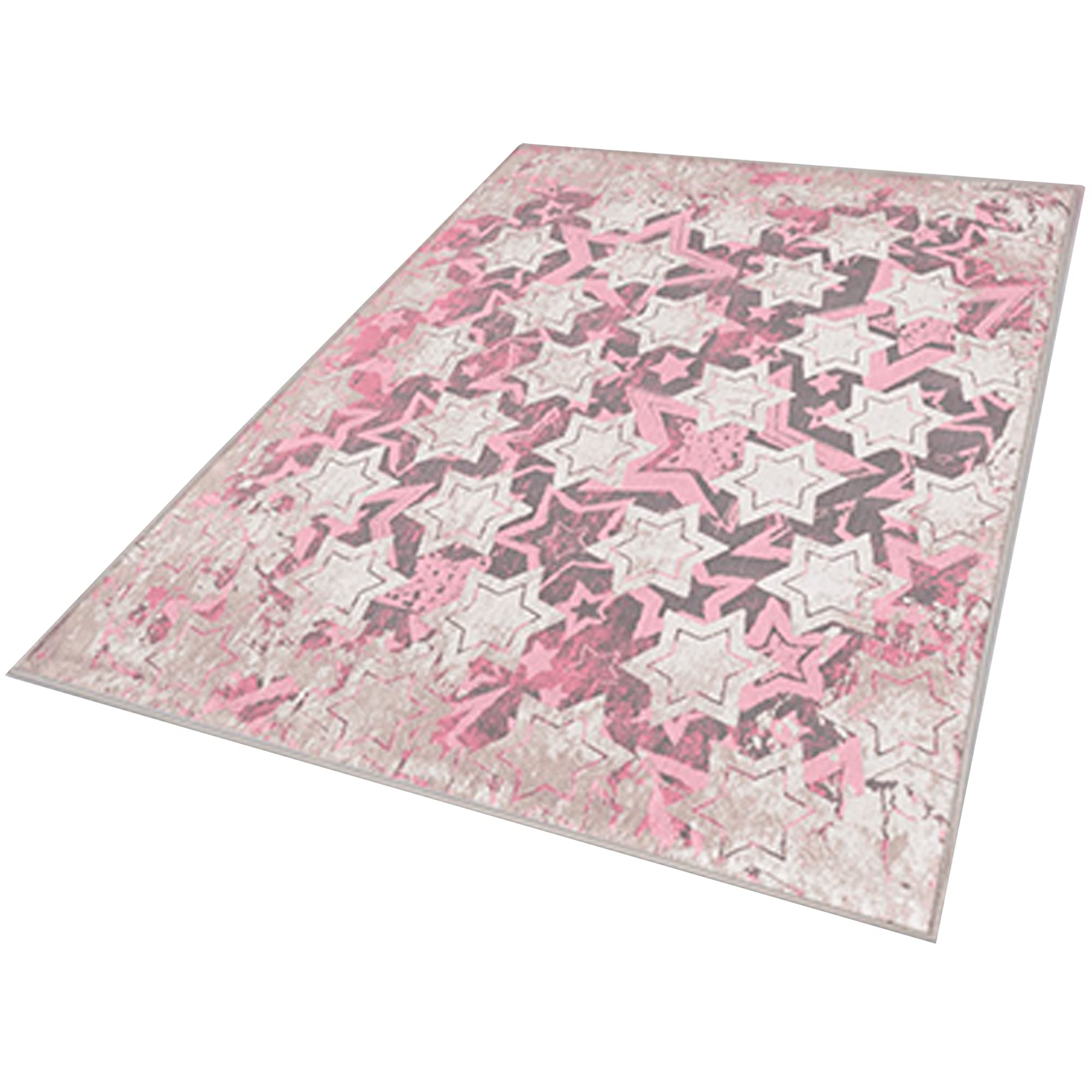 Well Home Mobiliario & Decoración Rosa Bedruckter Polyesterteppich 160 X 230Cm Modell Chesstars Mehrfarbig