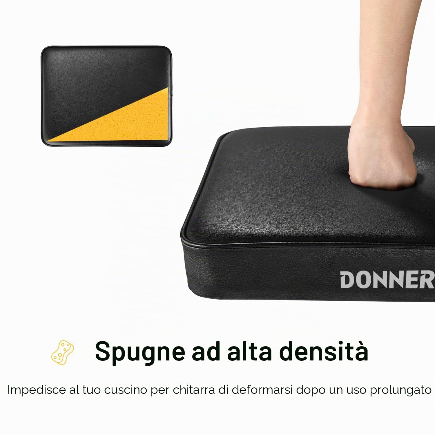 Donner - Panca per tastiera con spugne spesse e regolabili ad alta densità, design antiscivolo, colore: nero