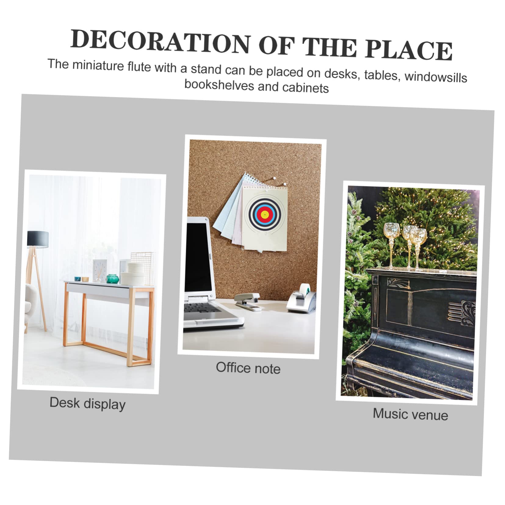 Modelo Mini de Flauta en Cobre con Caja de Almacenamiento y Soporte, Decoración Artística para Escritorios y Mesas en Casa
