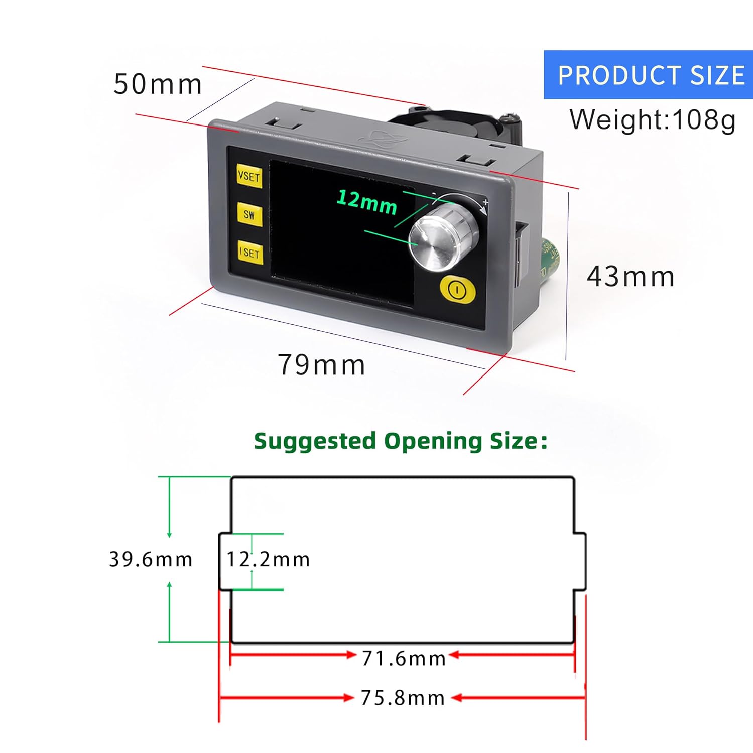 SK150 DC Buck Boost Power Converter 6-36V to 0-36V, 150W Voltage DC Adjustable Power Supply Module with Display