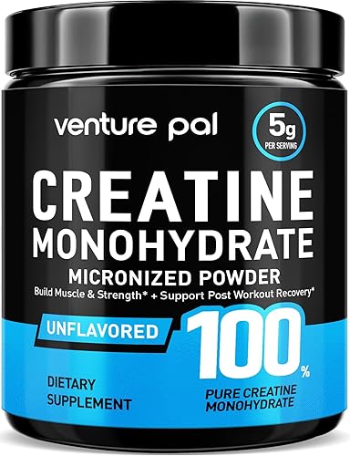 Venture Pal Monohidrato de creatina micronizada 100% pura, creatina sin sabor para mujeres y hombres, vegano, keto, sin gluten, 0.18 oz (5000 mg)