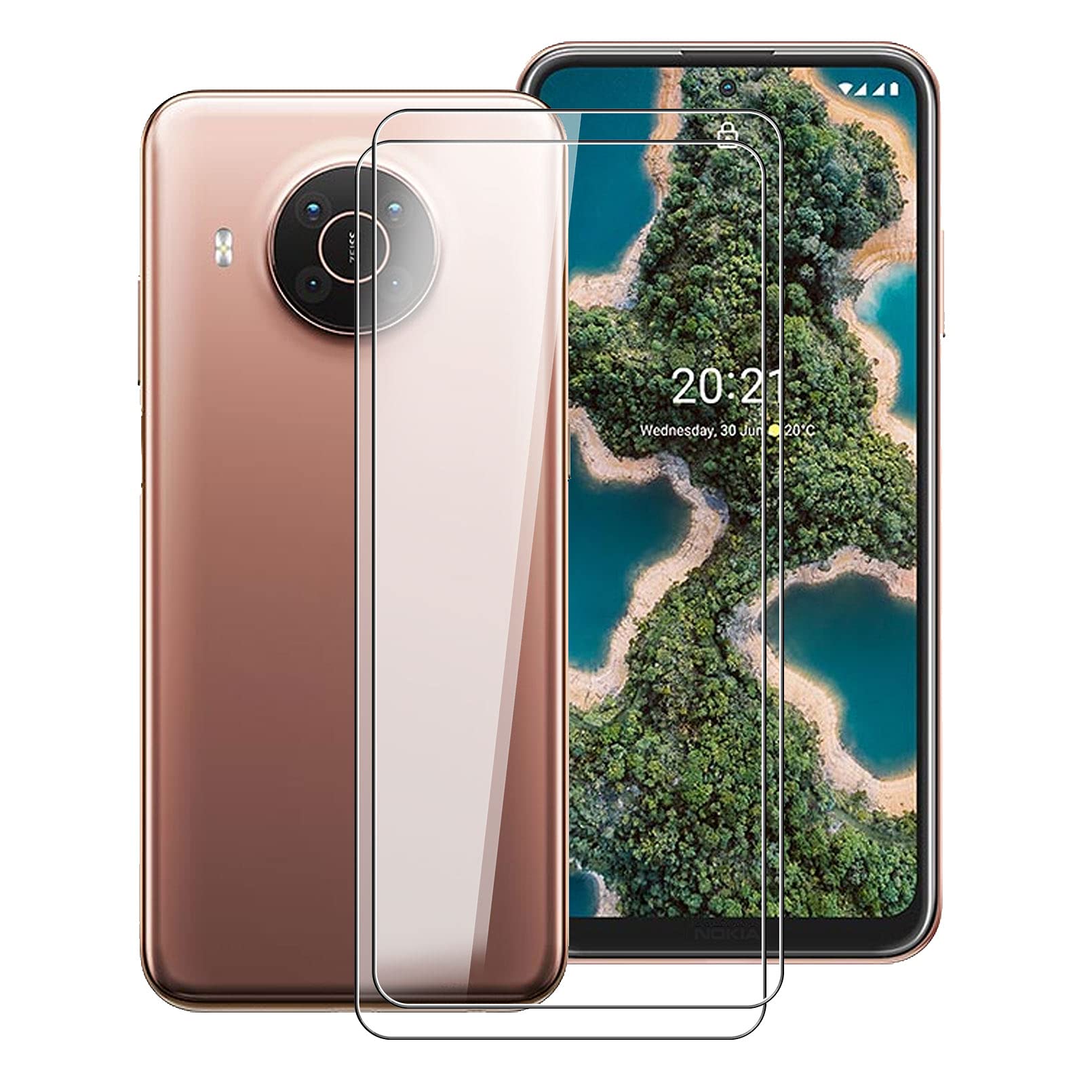 KJYFFor Nokia X100 Screen Protector Tempered Galss, [2 Pack] High Clear [9H Hardness] [Bubble Free] Screen Tempered Glass Protective Film for Nokia X100 6.67 Inch.