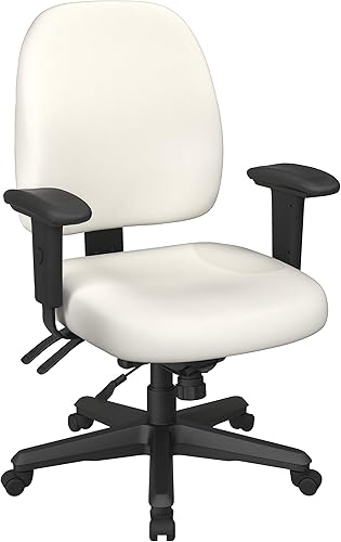 Miniatura 1 de Office Star Silla ergonómica de escritorio de oficina con respaldo medio con altura ajustable, inclinación y reposabrazos acolchados, tela Dillon