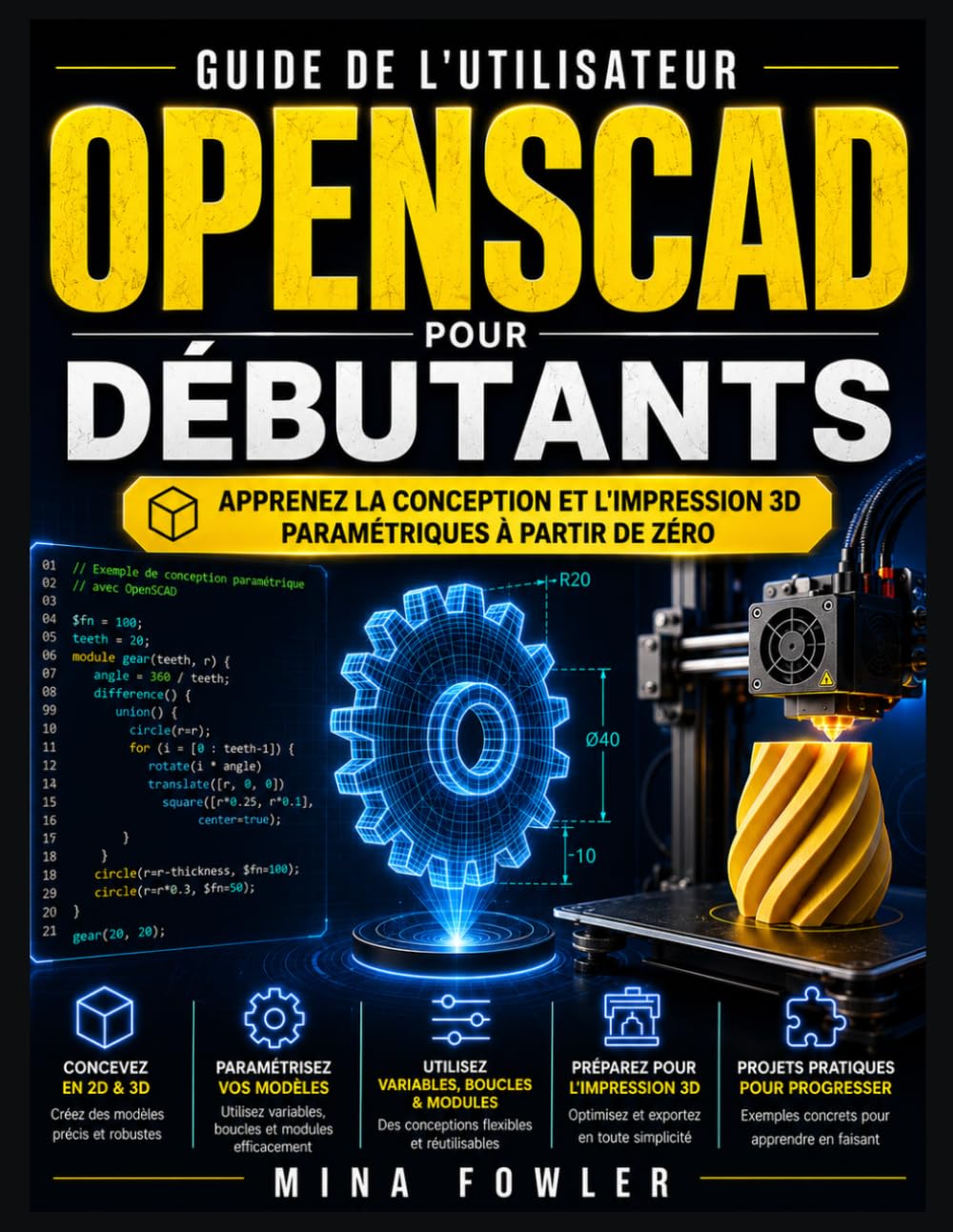 Guide de l'utilisateur OpenSCAD pour débutants: Apprenez la conception et l'impression 3D paramétriques à partir de zéro