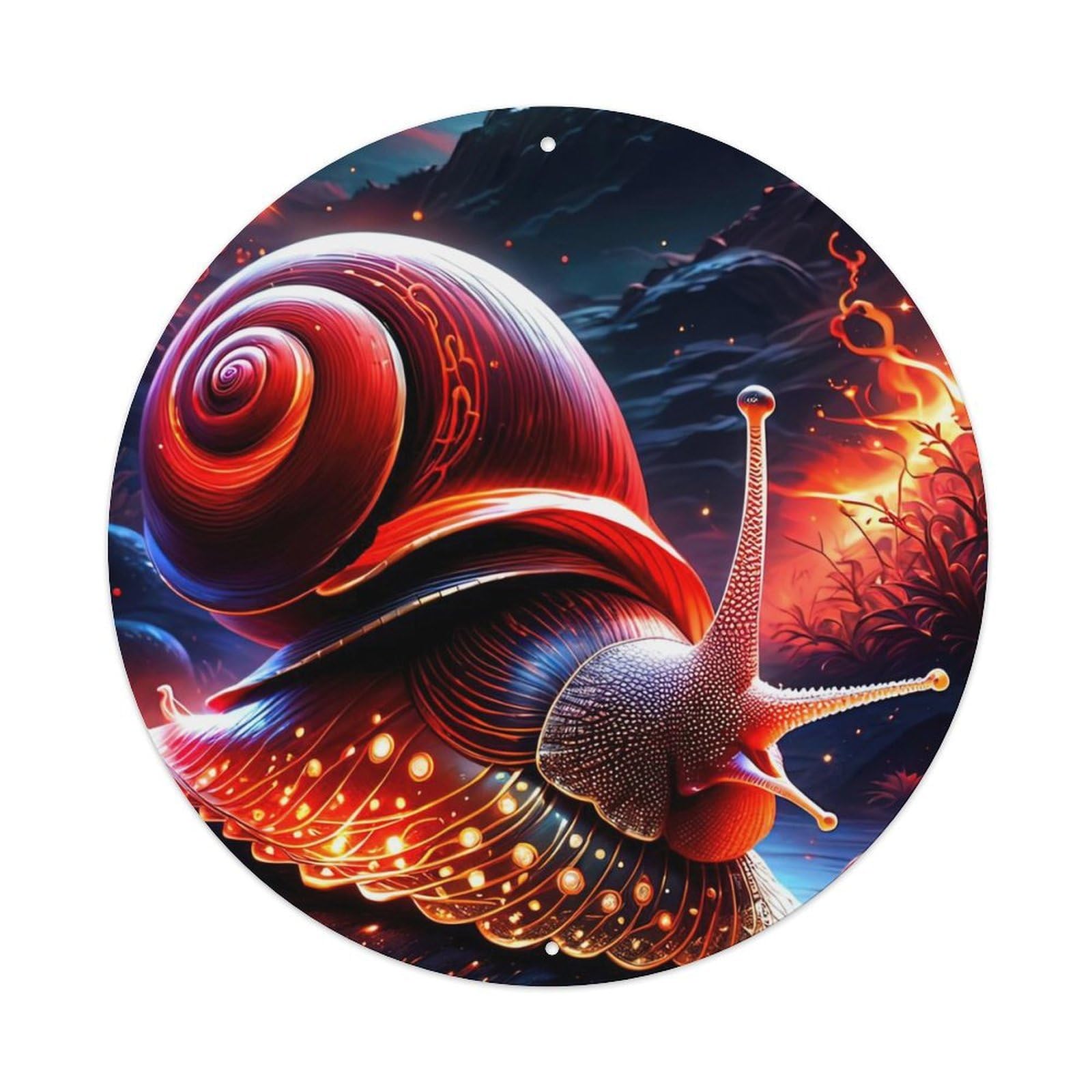 Animal The Red Snail Metal Tin Sign