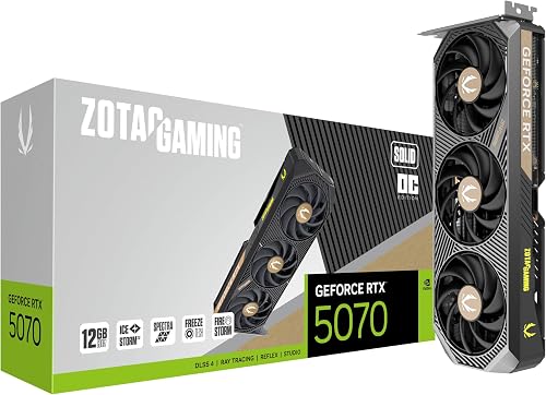 ZOTAC GeForce RTX 5070 Solid OC 12GB GDDR7 Graphics Card, DLSS 4, IceStorm 2.0 Cooling