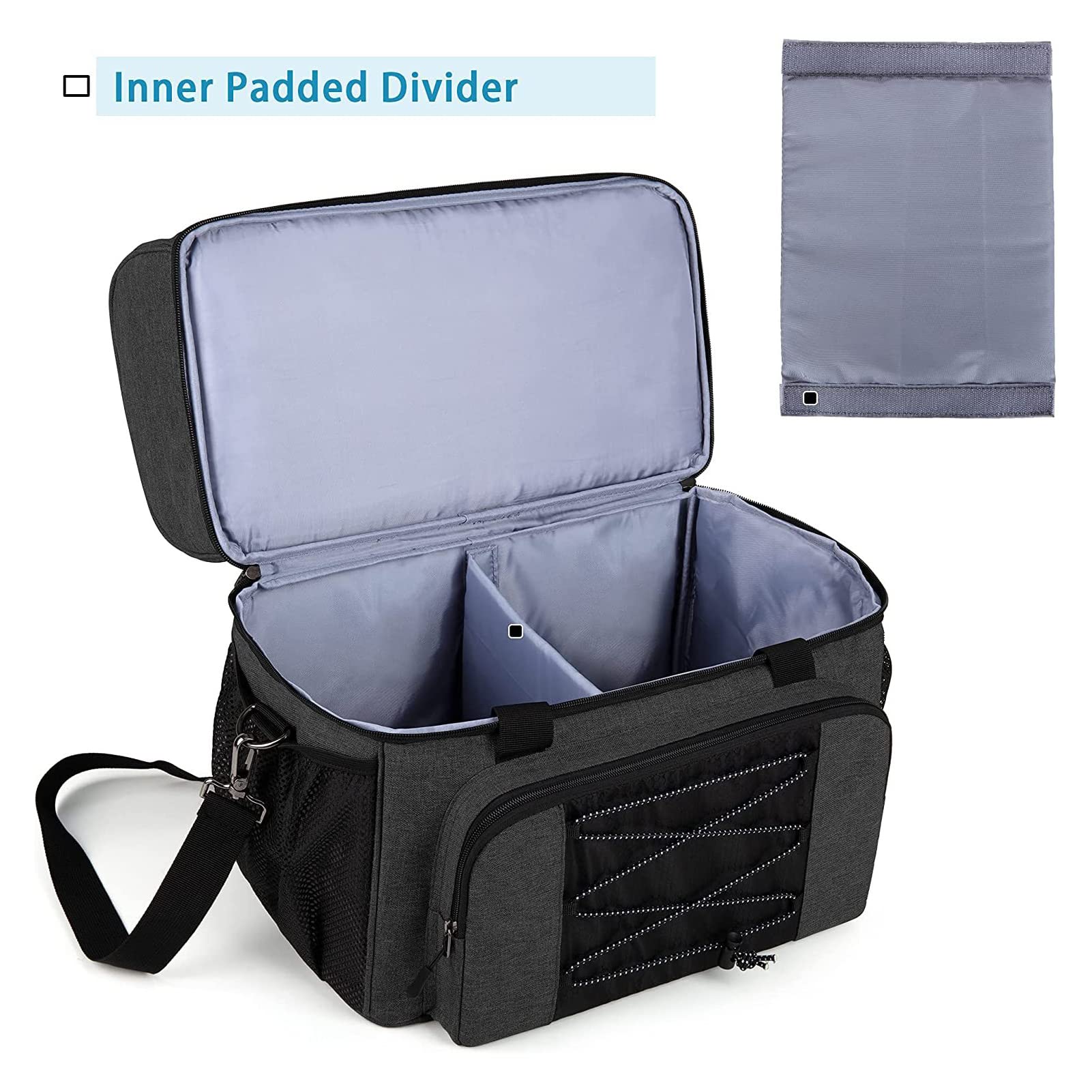 Sac de Bowling KOCAN pour 2 Boules avec Porte-Boule rembourré et Chaussures de Bowling jusqu'à 16 Ans - Noir, 422 x 267 x 343 mm (16.6 x 10.5 x 13.5 inches)