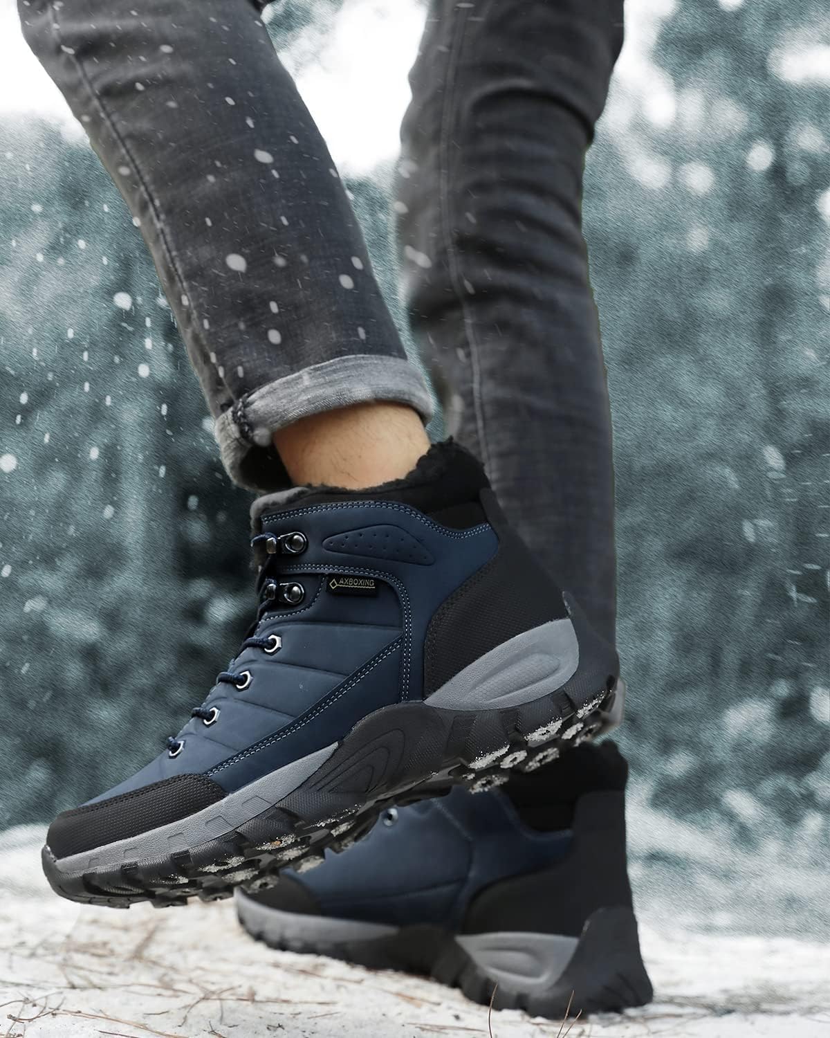 ARRIGO BELLO Winterschuhe Herren Winterstiefel Wanderstiefel Trekking Stiefel Gefüttert Warm Rutschfeste Boot Größe 41-46