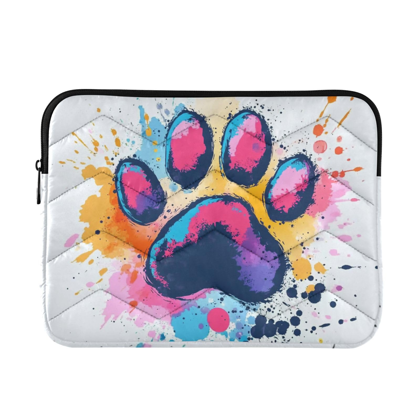 Qumton Abstract Dog Paw Print (2) Laptop Sleeve 15.6 inch, Protective Laptop Case Briefcase Notebook Cover Carrying Computer Bag for Travel Work