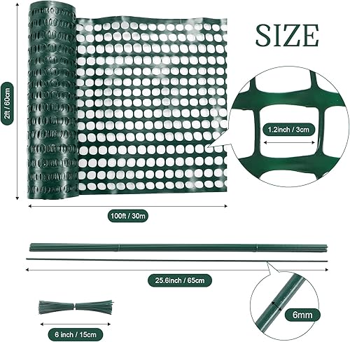 Miniatura 3 de Rollo de plástico para valla de jardín, barrera de seguridad para construcción de valla de nieve al aire libre, red de jardín, malla de 1.2