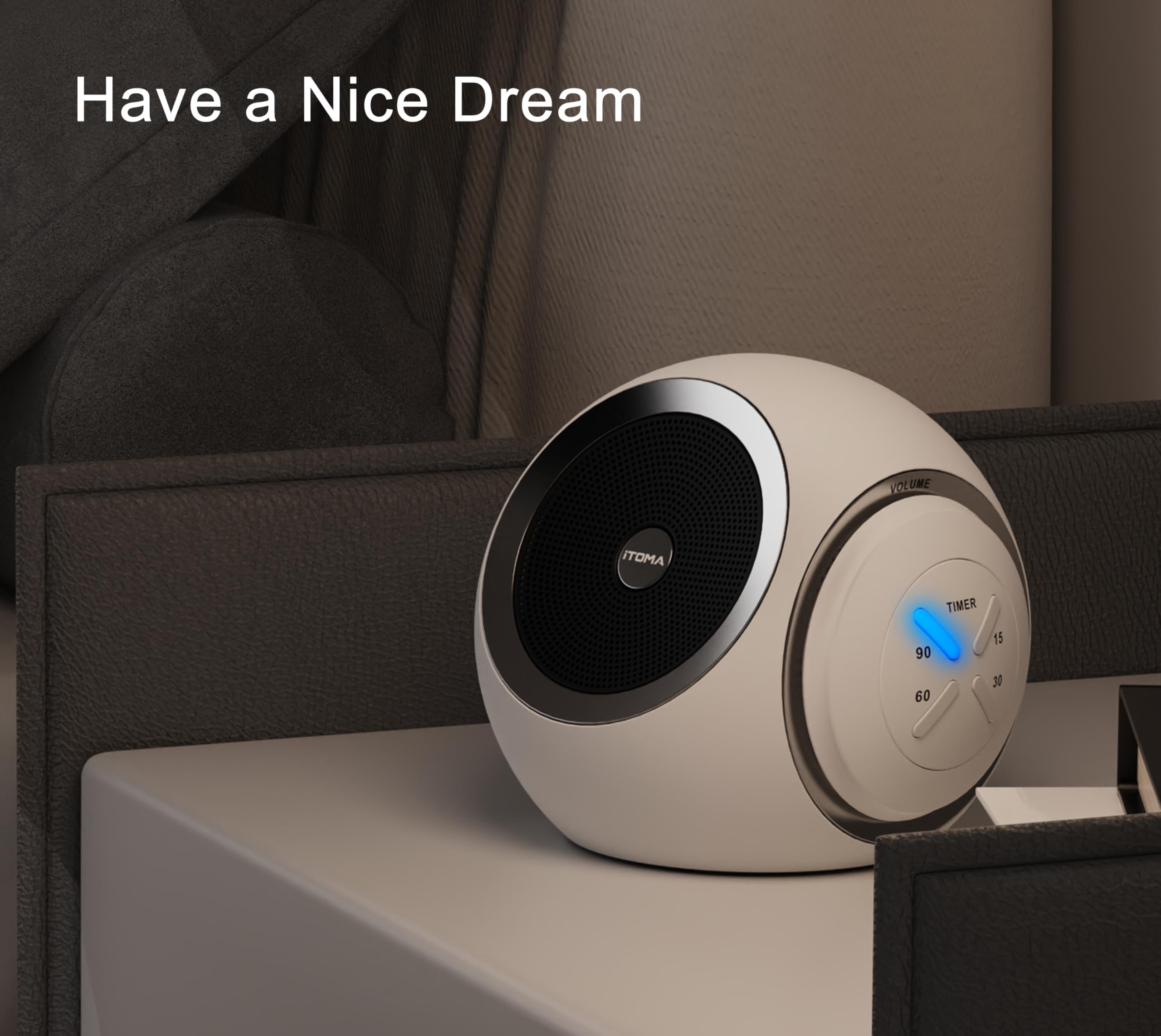 Máquina de ruido blanco, 30 opciones de sonido calmantes, incluyendo ventilador, ruido natural y blanco, cronómetro de sueño, bluetooth, volumen ajustable iTOMA 318