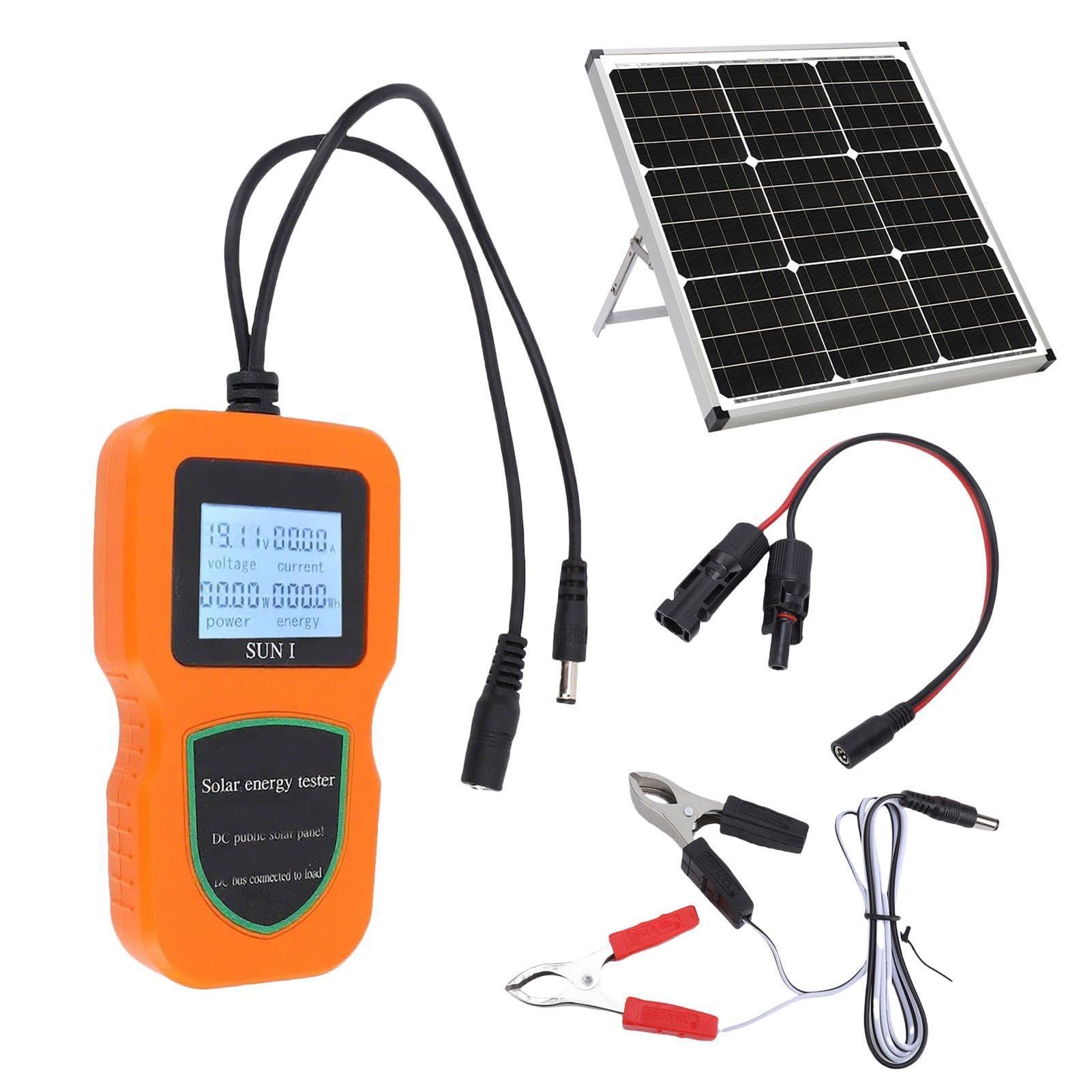 Misuratore Pannello Solare Portatile Senza Batteria | Misuratore di per Pannelli Per Esterno Casa Appartamento Automobile Furgone Camper Barca Viaggio Monitoraggio Test