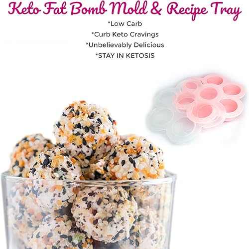 Miniatura 3 de Moldes de postre de bomba de grasa Keto y bandeja de recetas con golosinas bajas en carbohidratos y altas en grasa fáciles y simples