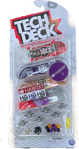 TECH DECK Sk8shop Bonus Pack - Mini patineta de dedo serie 2022 (Hábitat (paquete de 4)