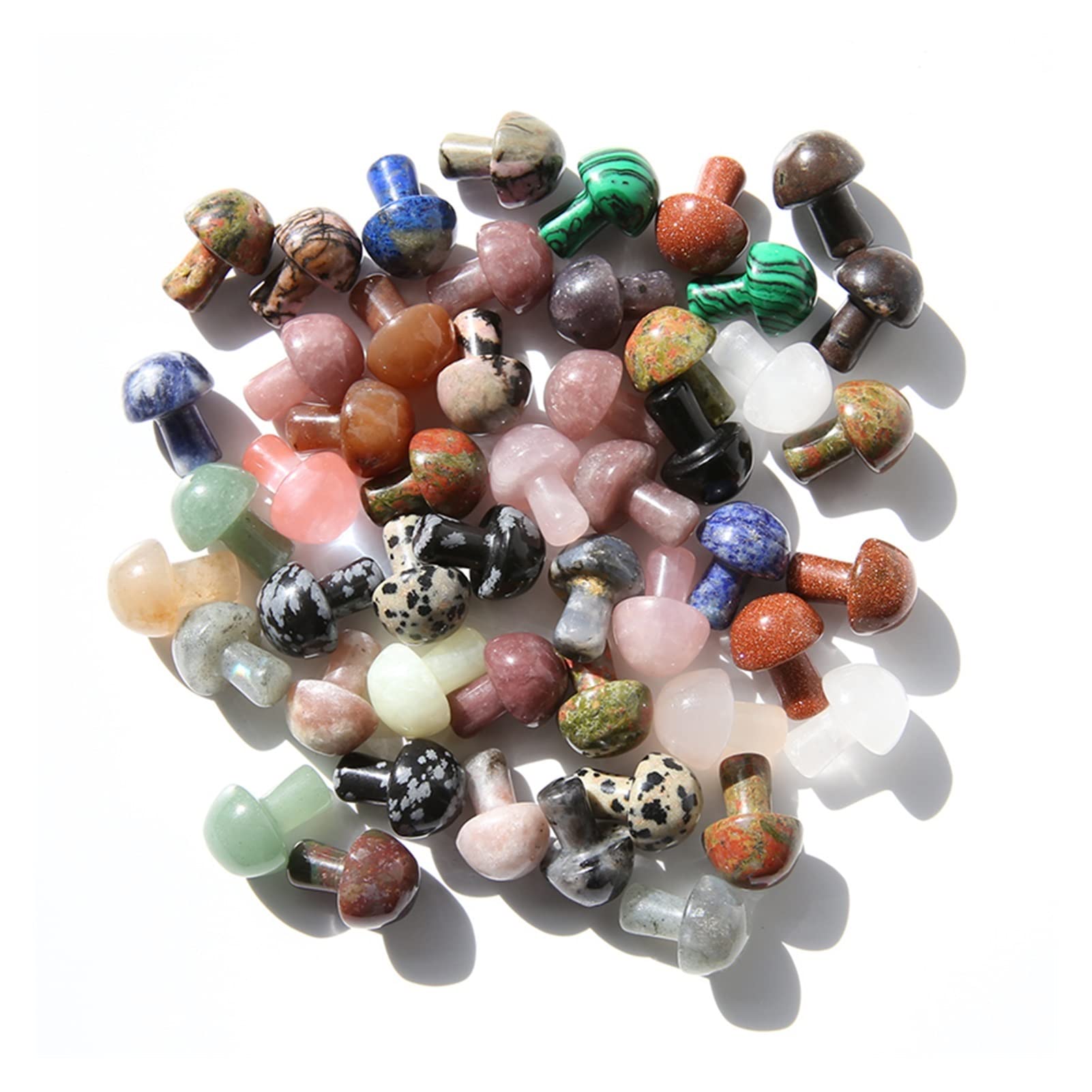 Piedras de Cristal Talladas: 10 Hongos de Cuarzo Rosa y Gemas para Decorar
