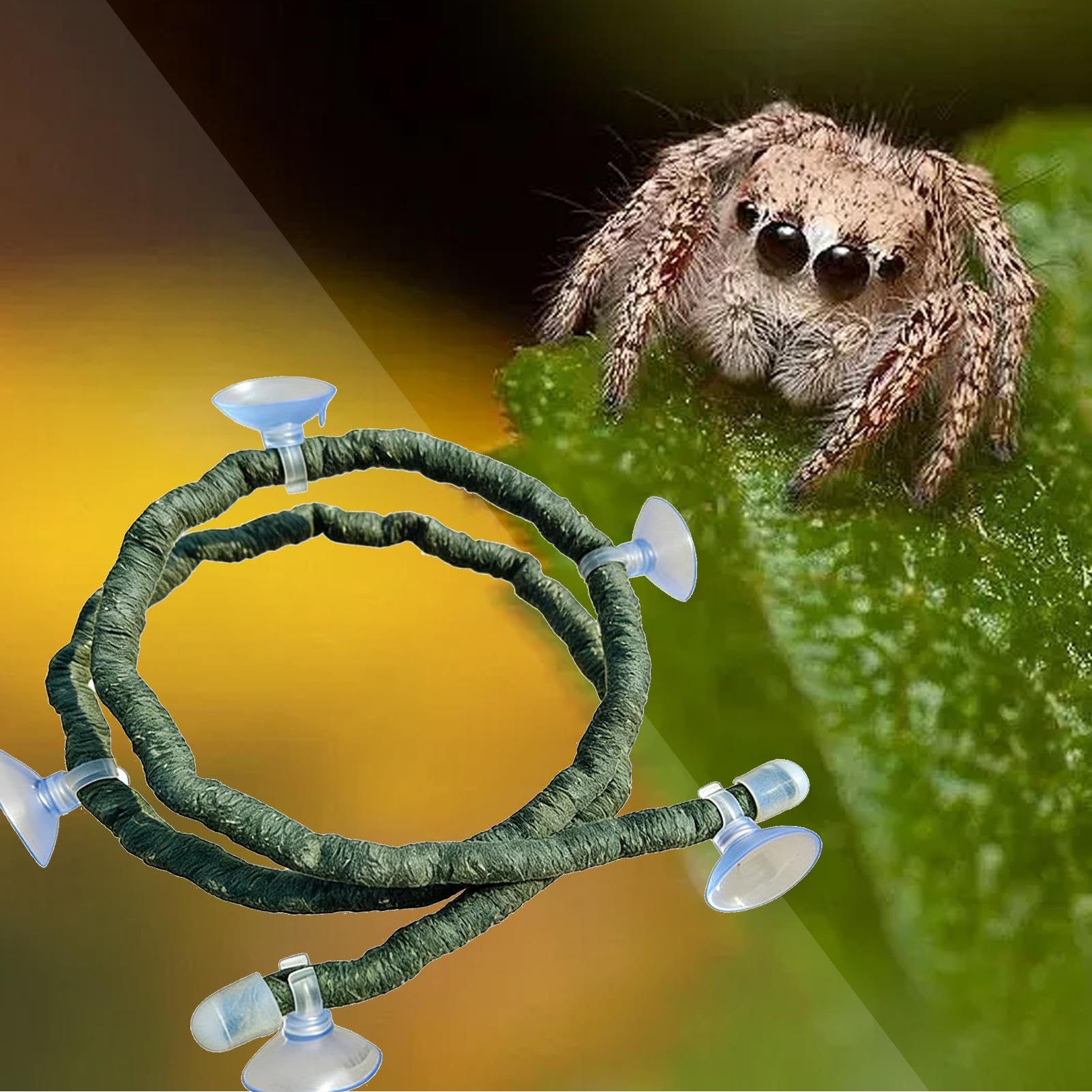 Genérico Terrario Enredaderas,Ramas Trepadoras Flexibles Artificiales con Ventosas,Accesorios para Terrarios con Ventosas - para Terrario, Jaula, Hábitat de Geckos, Lagartos y Mascotas
