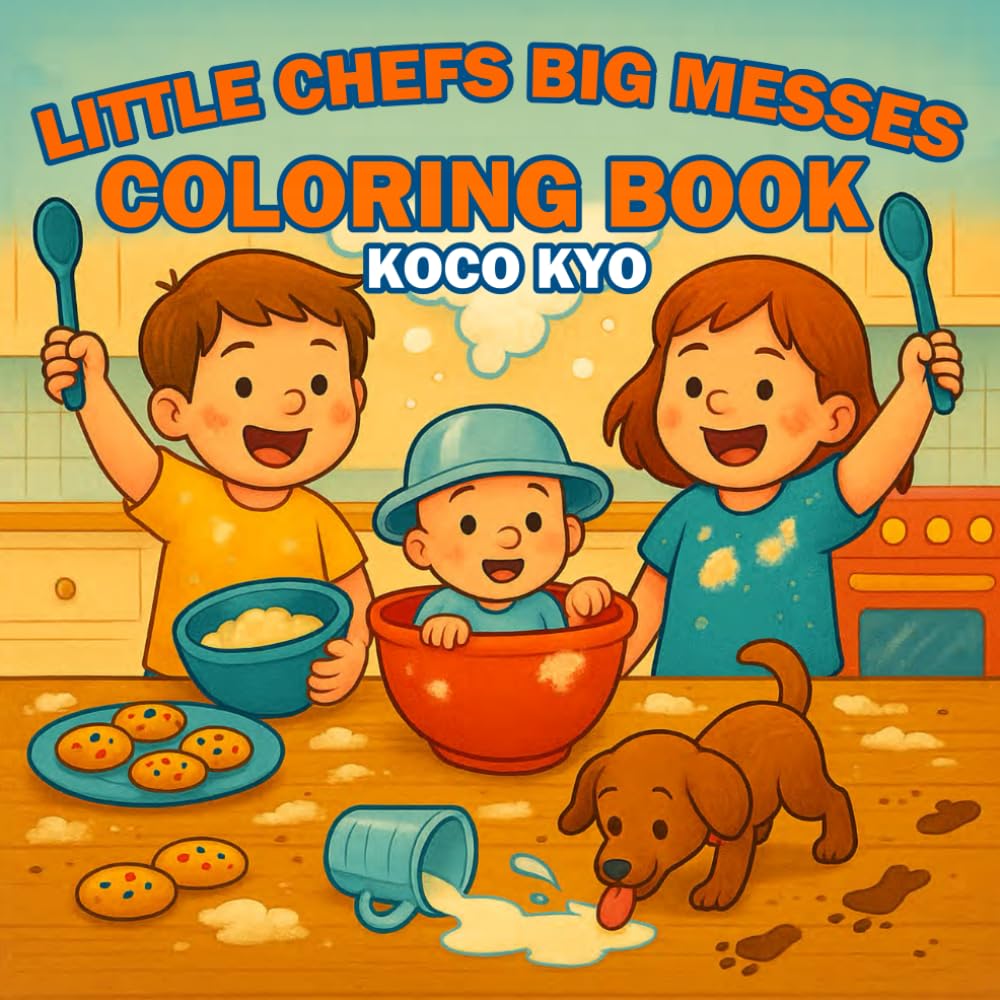 Little Chefs Big Messes Coloring Book: 50 Bold One-Sided Coloring Pages of Fun and Messy Cooking Adventures
