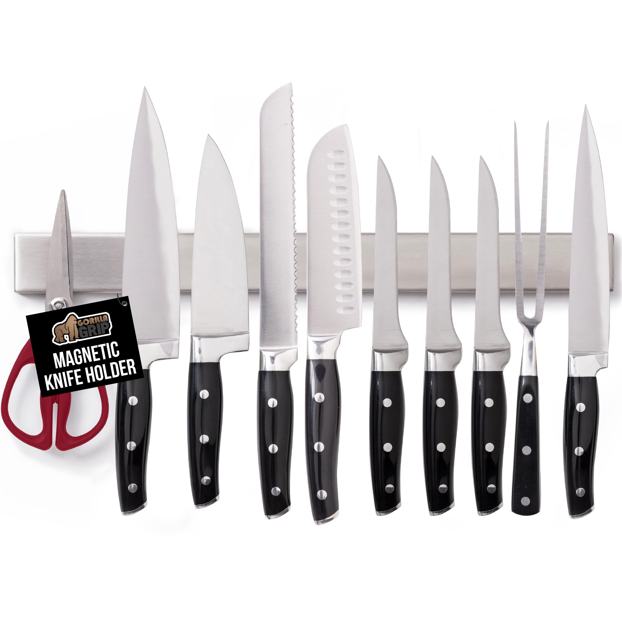 GORILLA GRIP 304 Stainless Steel Magnetic Knife Holder 18 in