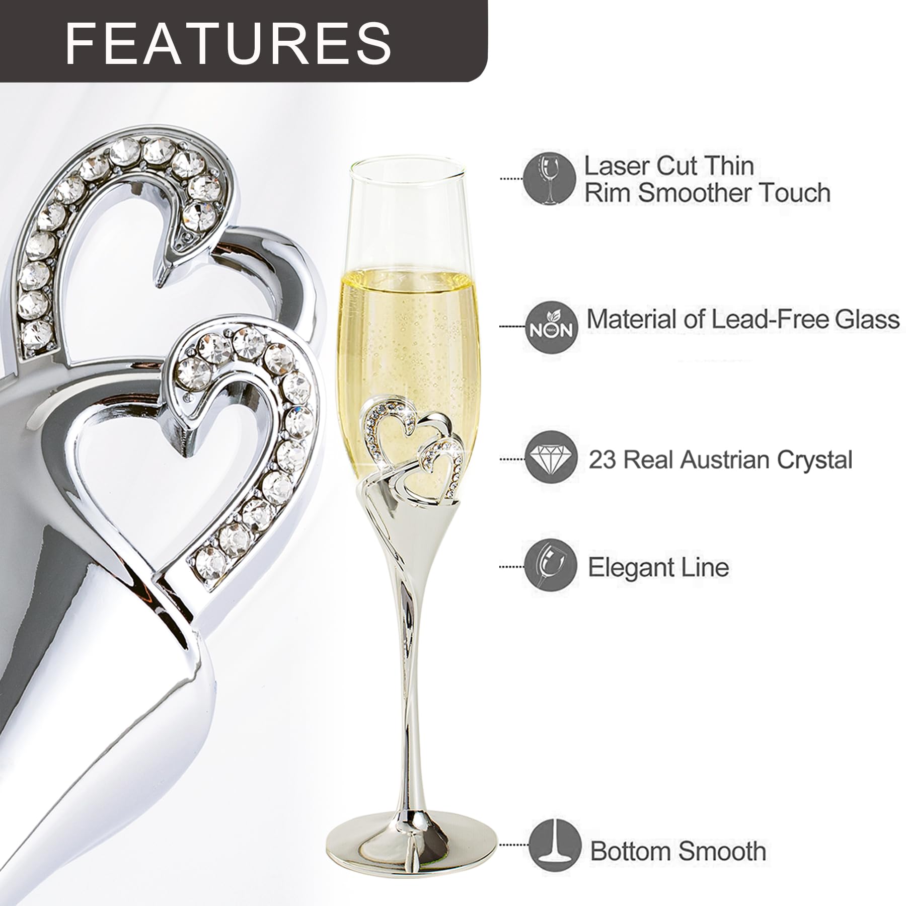 Wedding Cake Knife Set - Champagne Flutes Gift -2 Wedding Cake Knife Set - Champagne Flutes Gift -2