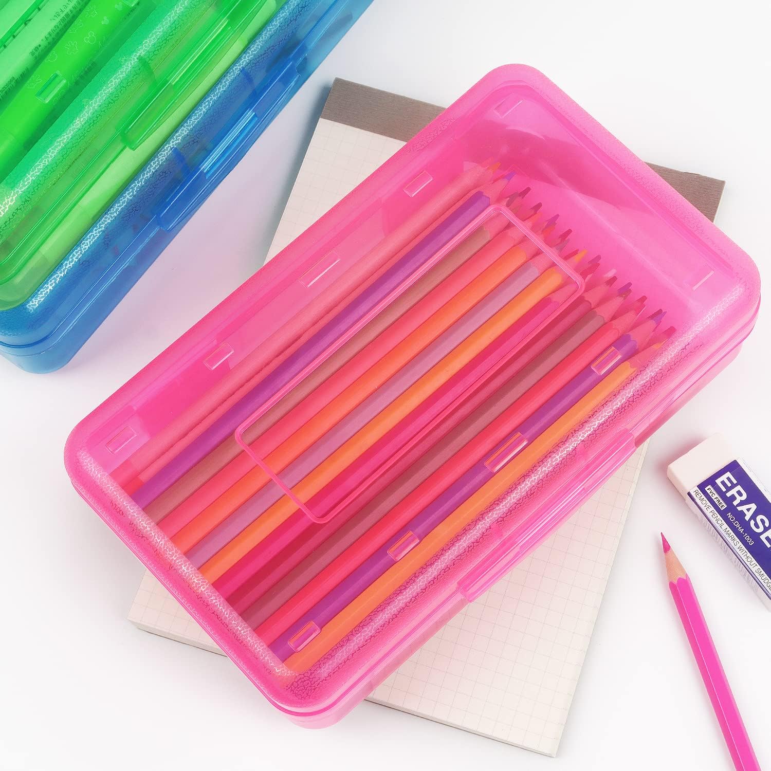 Taki Plastic Pencil Box Lar acity Pencil Boxes Clear Boxes with