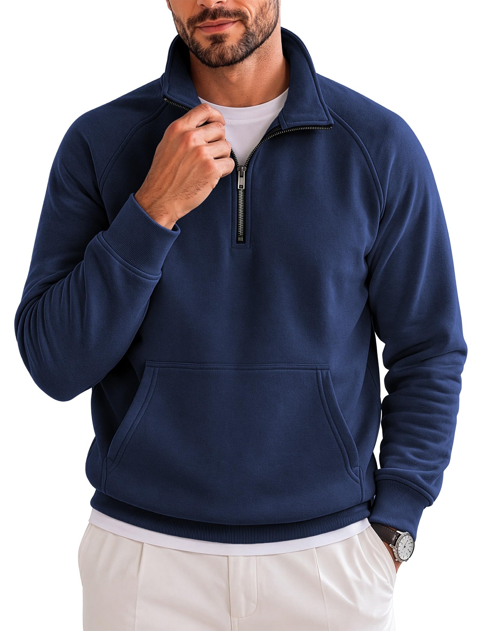 Men's Fleece Quarter Zip Pullover Sweatshirt