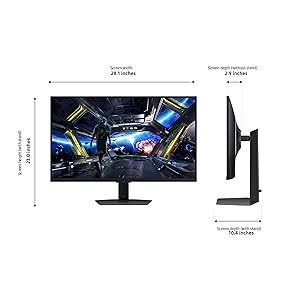 Samsung 32 Odyssey G7 (G70D) 4K UHD IPS 144Hz 1ms(GtG) Smart Gaming Monitor, G-Sync Compatible, AMD Freesync Premium, Vivid Colors, Adjustable Stand, Black Equalizer, LS32DG702ENXZA