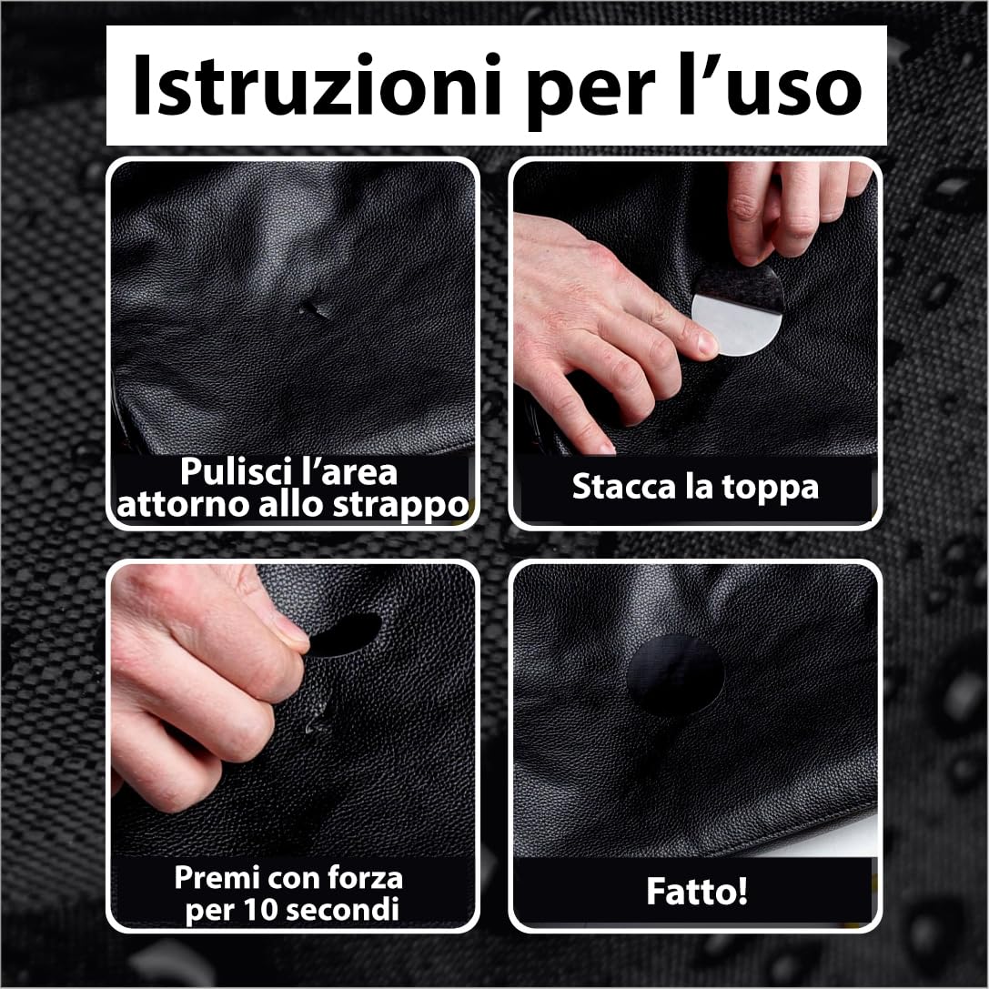 aZengear Toppe di riparazione (30+ colori) per piumini, giacche imbottite, tende, scarpe e tappezzeria, autoadesive, impermeabili, resistenti a strappi, freddo e calore (11 pezzi, nero)