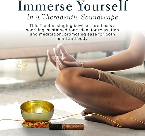 Miniatura 5 de Cuenco tibetano de curación cantante, hecho a mano, para meditación, yoga, terapia de sonido, curación espiritual, oración, relajación mental y