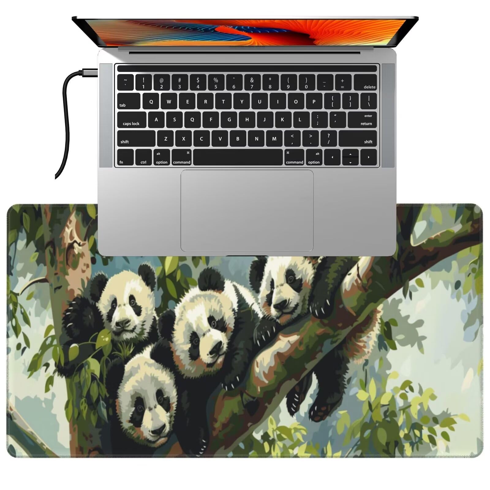 Alfombrilla Ratón XXL 1500x800mm,Alfombrilla de Escritorio Multifuncional,Protector de Mesa Mouse Pad Impermeable,Gaming mousepad Antideslizante para Hogar,Oficina Regalo - animal,Panda gigante ZJ-567