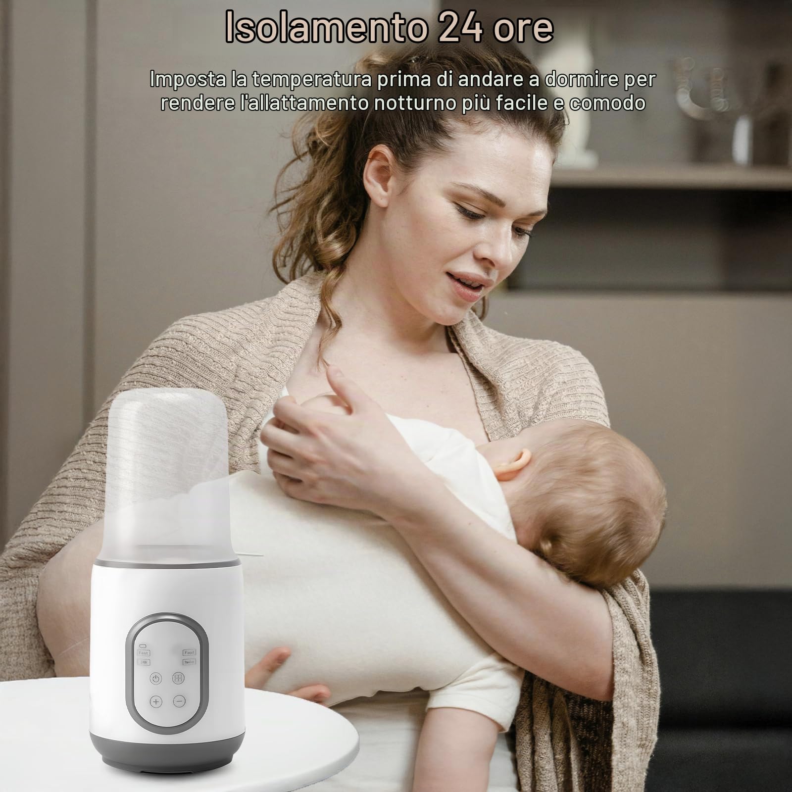 8 in 1 Scaldabiberon e Sterilizzatore Biberon,Scaldabiberon per Biberon Elettrico con Display LCD,Touchscreen Termostato Intelligente e Spegnimento Automatico(Bianco)